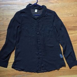 Old Navy Sheer Button-up Blouse